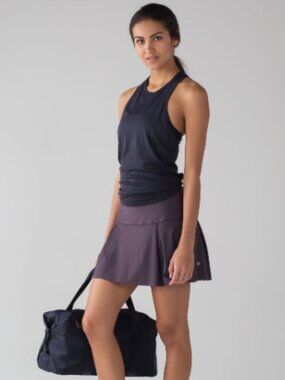 Lululemon Lost In Pace Skirt Skort Size 4 Tall Black Currant Tennis Prep Golf